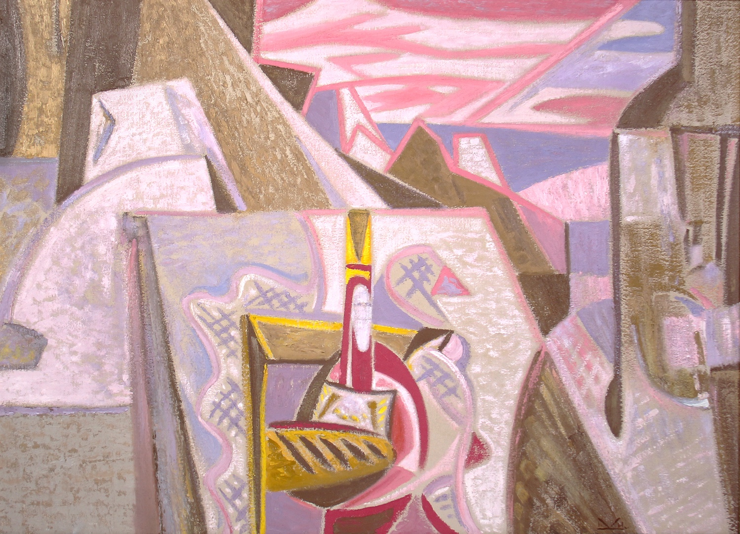 Illingworth Kerr’s painting Bread and Wine, circa 1950, oil on canvas 