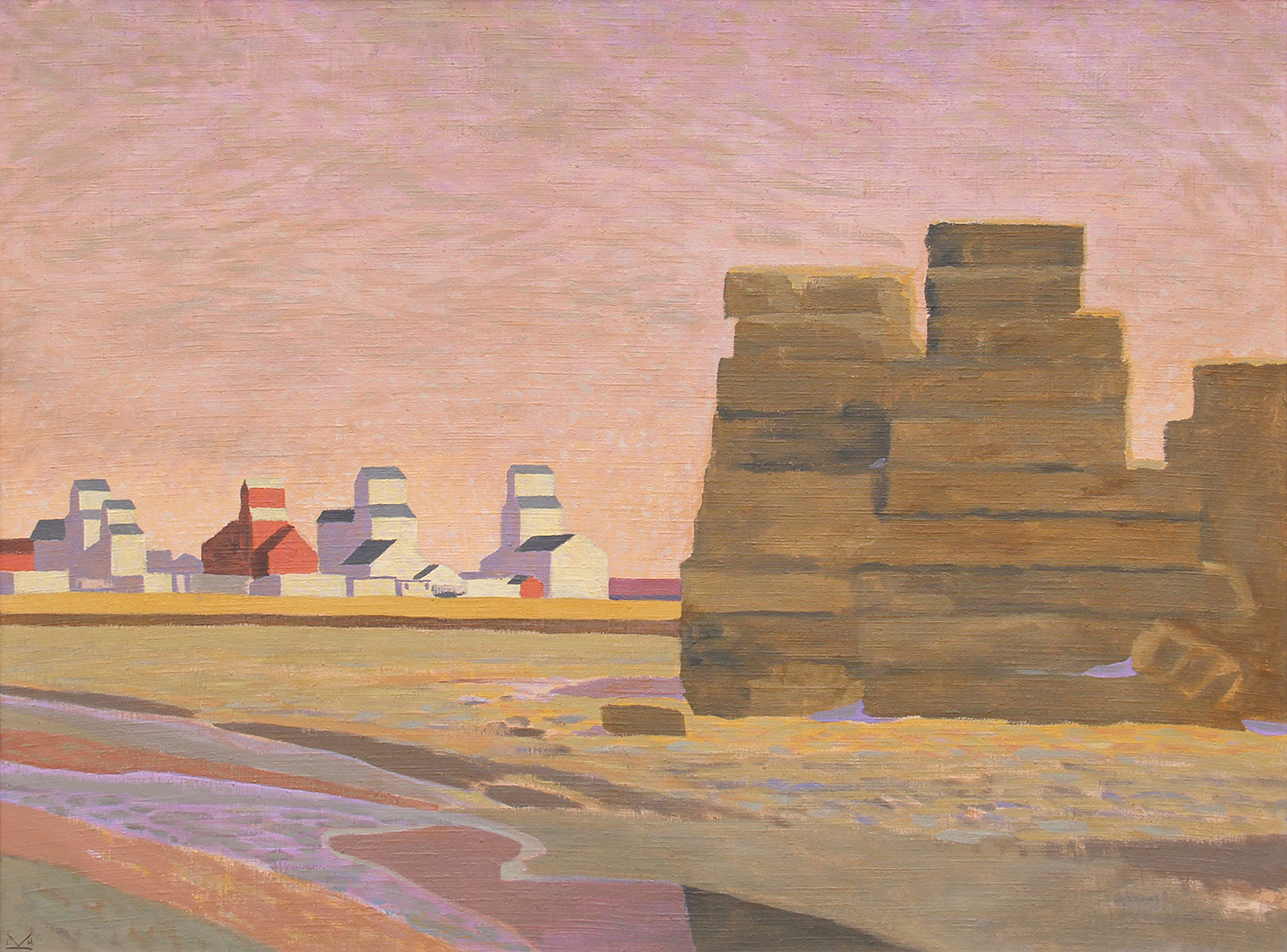 Illingworth Kerr’s painting Prairie Towers, 1974, acrylic on linen